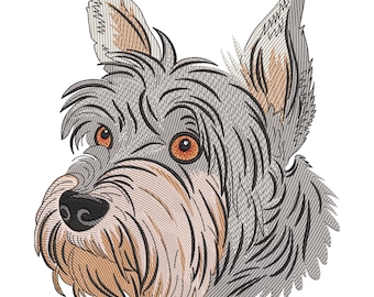 Cute Terrier Dog Embroidery Design, Dog Machine embroidery design, Animal embroidery File, Machine embroidery designs