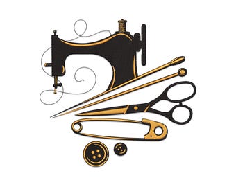 Sewing Tools Embroidery Design, Vintage Sewing Machine embroidery design, Floral Sewing Machine embroidery, Vintage Sewing Machine Design