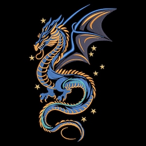 Mystical Dragon Embroidery Design, Mystic Dragon Machine Embroidery Design, Chinese dragon Embroidery File