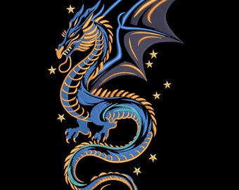 Mystical Dragon Embroidery Design, Mystic Dragon Machine Embroidery Design, Chinese dragon Embroidery File