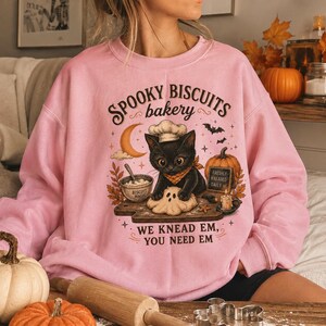 Kitty Biscuits Bakery Comfort Colors Shirt, Funny Baking Cat Tee, We Knead Em You Need Em Top, Cute Halloween Fall Gift For Cat Mom Baker