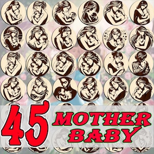 Mother&#39;s Day Laser Cut Bundle: Mom & Baby Portraits (Digital Download)