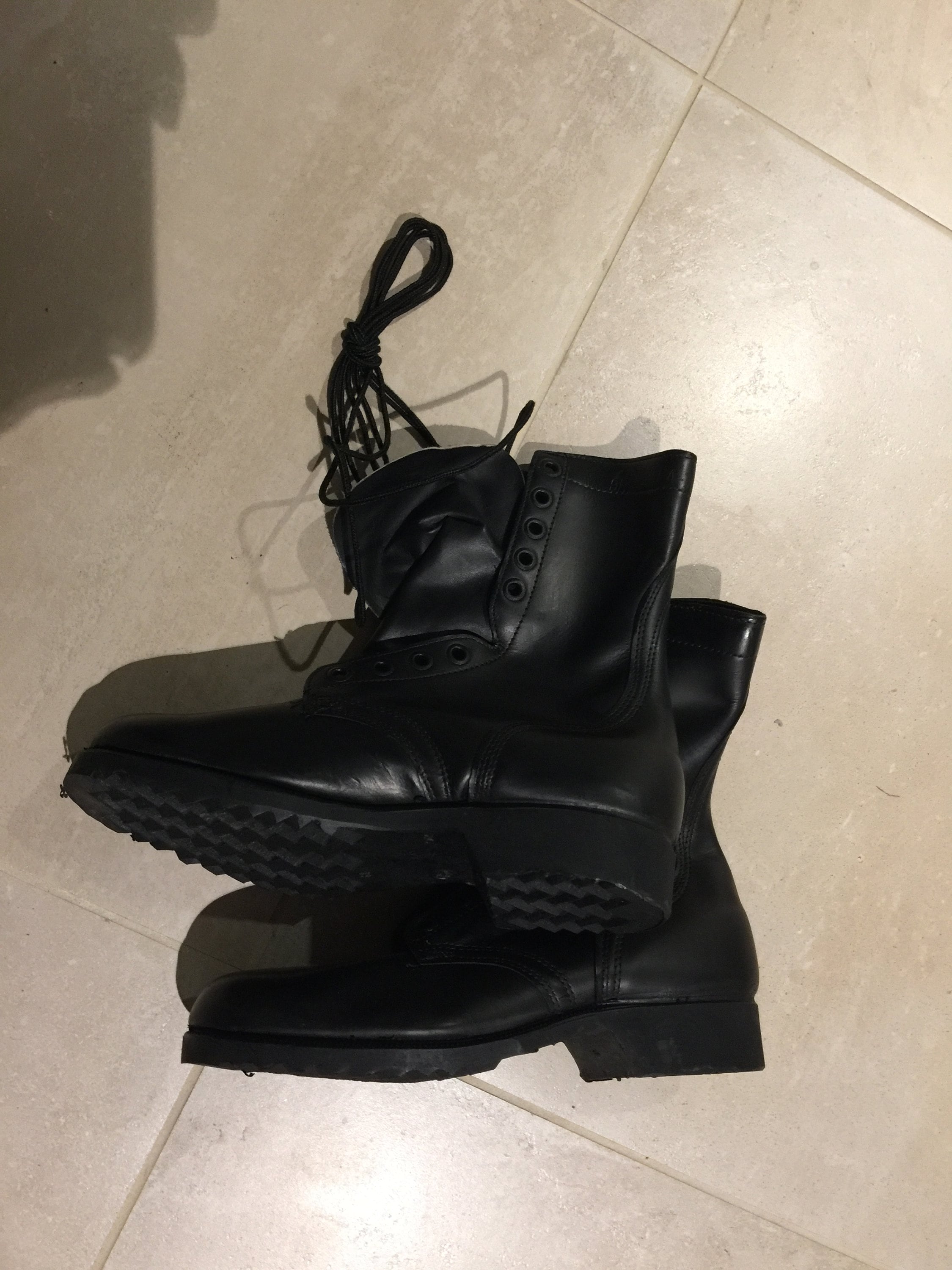 Us Army Black Leather Boots, New Old Stock, 1976,9regular - Etsy