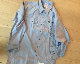Distressed Vintage 1960s Beltex Sanforized Cotton Chambray