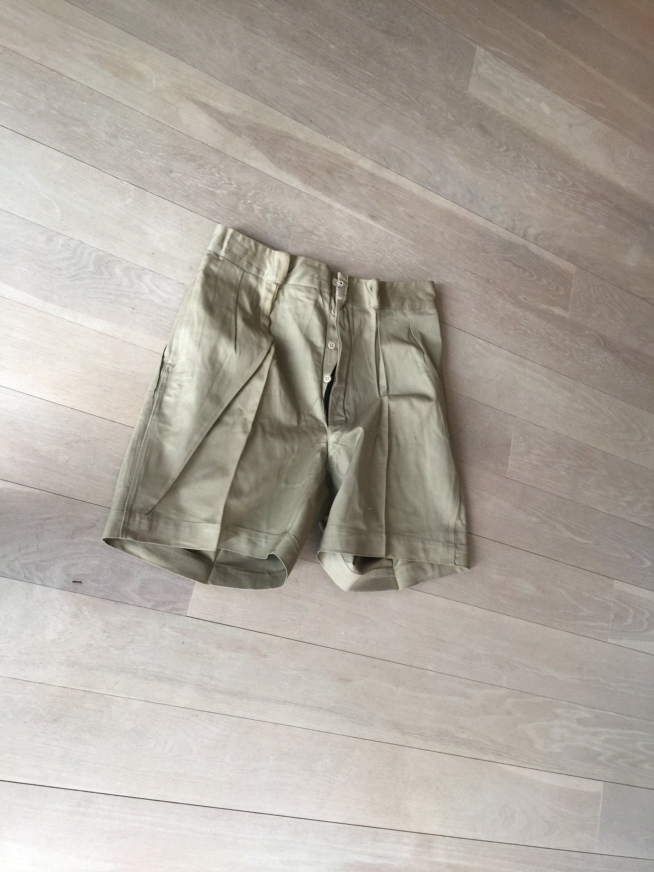 Vintage Army Shorts NEW cream 1980s cream PT pants retro sports 4XL 50" 52" 