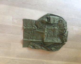 fatigue shirt poplin, Israeli army , olive/od.new old stock,1980, 100% cotton, small