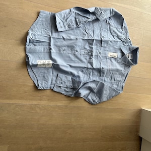 chambray shirt, us navy, new old stock, long sleeve , large 36 sleeve