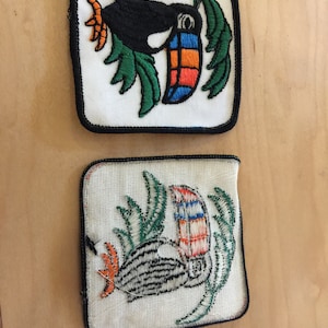 vintage toucan patch, new old stock, us made,1970's