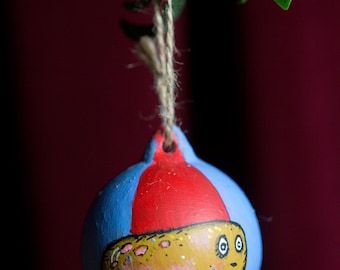 Red/blue stripey zibbo bauble