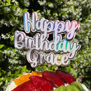 Custom Cake Topper For Birthday Party Personalized Cake Topper Custom Any Age Name Color Party Cake Decoration