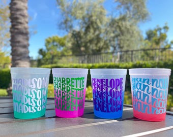 Personalized Color Changing Cup: Bachelorette Party Favors, Reusable Mood Cup Girls Weekend Gift