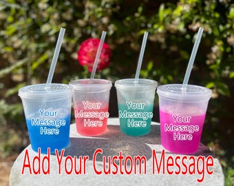 Personalized Color Changing Cup: Custom Text Party Favor
