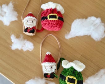 Christmas Crochet Santa Pouch Pattern | Amigurumi Gift Bag (PDF Digital Pattern)