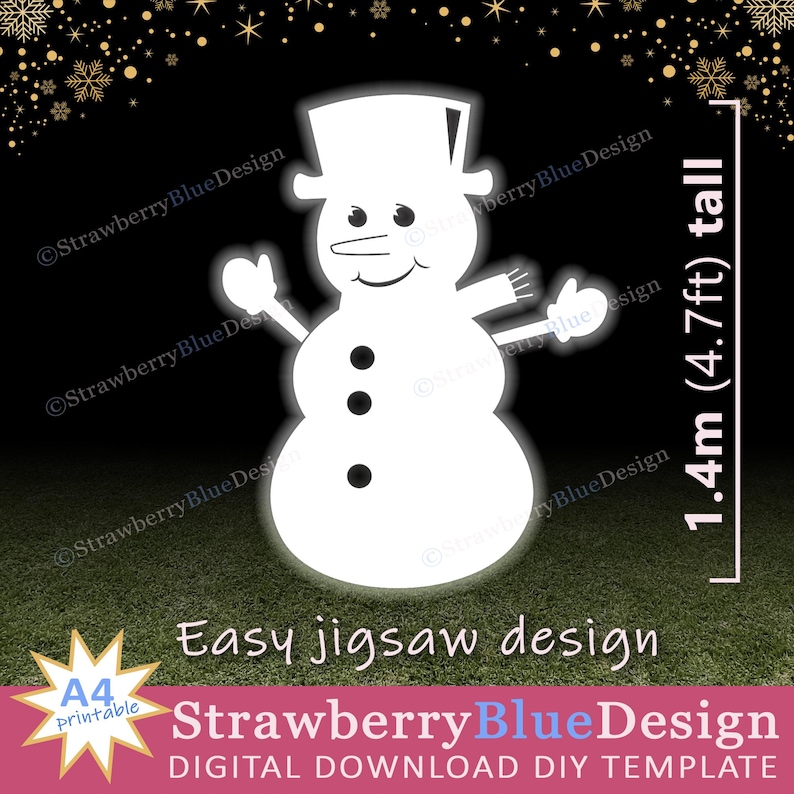 Printable Frosty the Snowman Silhouette Template for Christmas Decor, 1 ...