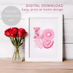 Printable Valentine&#39;s Day Art - LOVE - Instant Download for the perfect Gift Idea or Home Decor