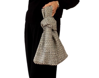 Japanese Knot Bag, Gray Tweed