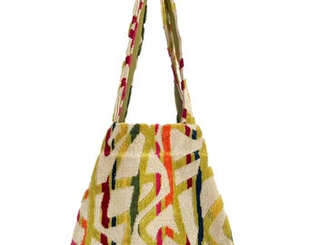 Everyday tote, Vintage tapestry, Mid Century Abstract