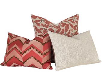 Set of 3 (three) pillow covers, one 20" square, two 14" x 20" lumbar