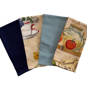 Set of 4 (four) large reusable cotton dinner napkins