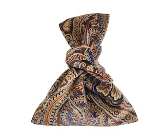 Japanese Knot Bag, Paisley Italian Cotton Velvet