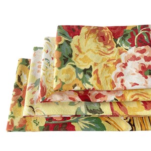 Set of 4 (four) large reusable cotton napkins, vintage napkins, cloth napkins, fabric napkins