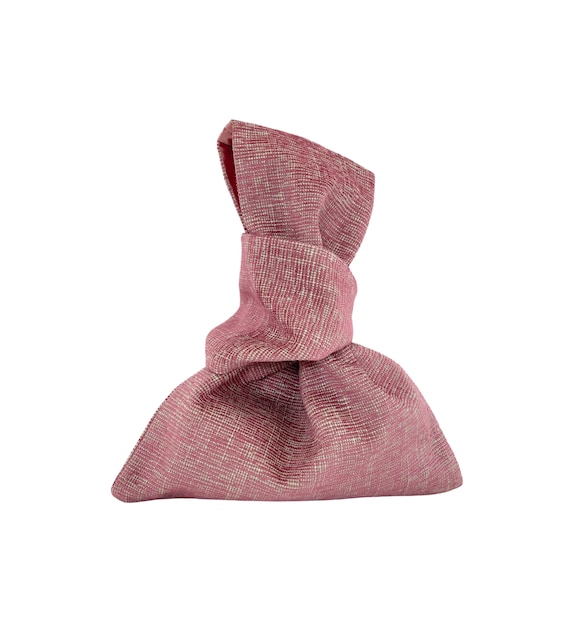 Pretty in Pink, Japanese Knot Bag, Pink and Ivory Tweed, Silk Lined