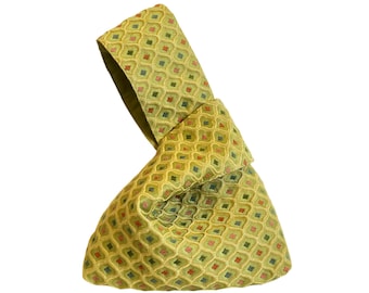 Classic Japanese Knot Bag, Vintage Italian Brocade in a Classic Ogee Pattern