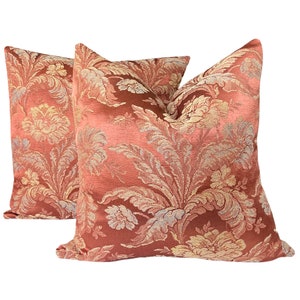 Pair of 20&quot; Pillow Covers, Vintage Fabric, Upcycled from Vintage Drapery