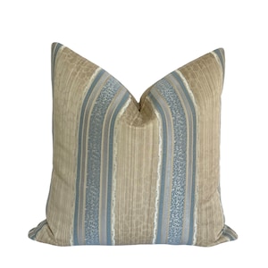 20 &quot; Square Pillow Cover, blue and tan