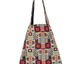 Everyday tote, Unique Vintage Mid Century Multicolored Tapestry