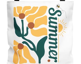 Summer Tote Bag with Flowers