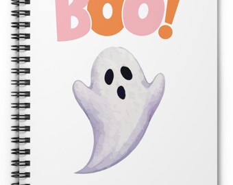 Ghostly Boo Spiral Notebook – Halloween Journal, Writing, School