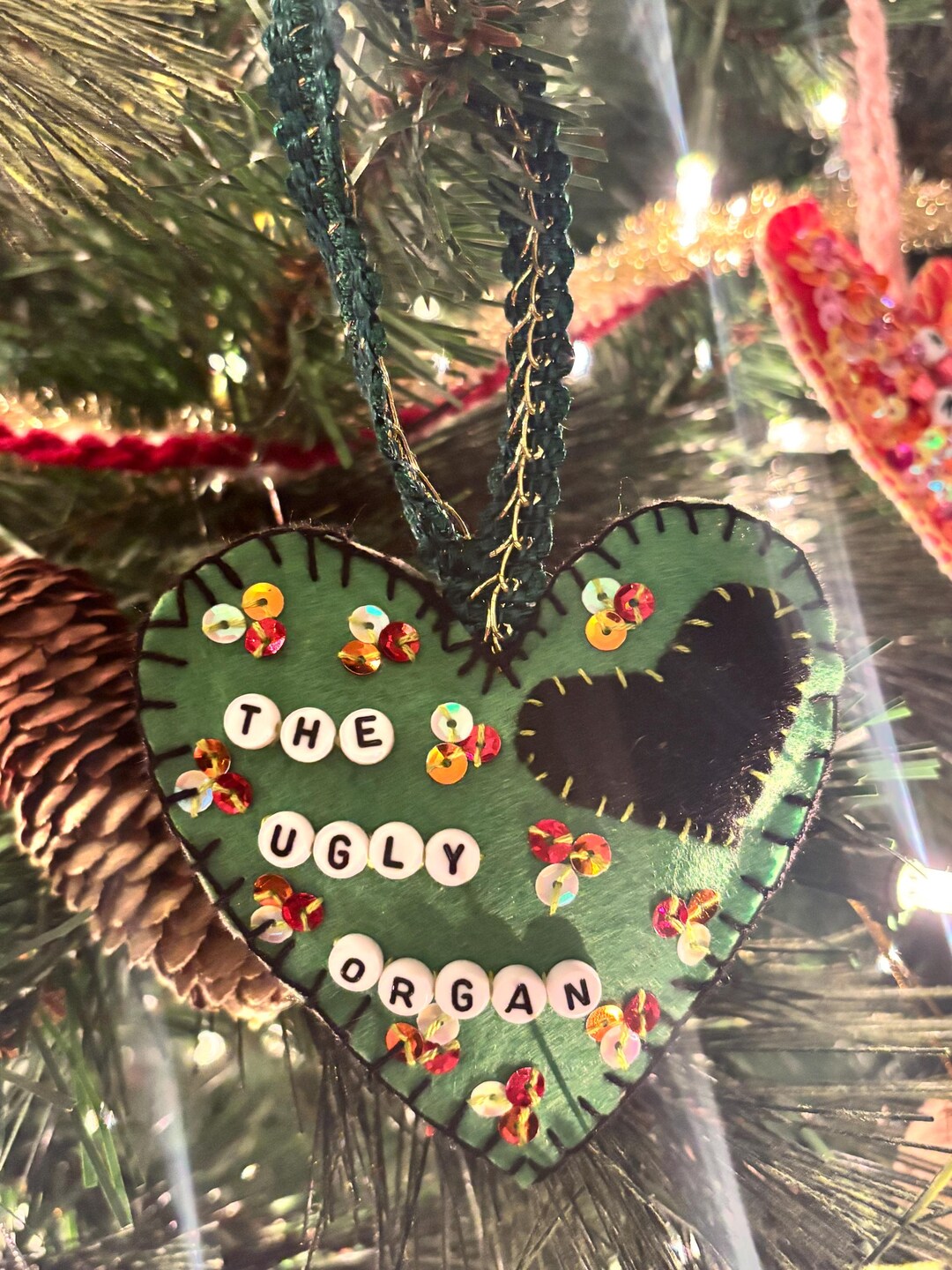 Cursive, the Ugly Organ, Handmade Heart Ornament - Etsy
