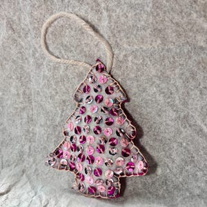 Handmade Felt Christmas Tree Ornament – Embroidered Holiday Decoration