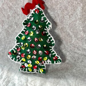 Handmade Felt Christmas Tree Ornament – Embroidered Holiday Decoration