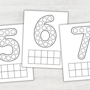 0-10 Numbers Dot Marker Coloring Pages Dot Sticker Math Activity ...