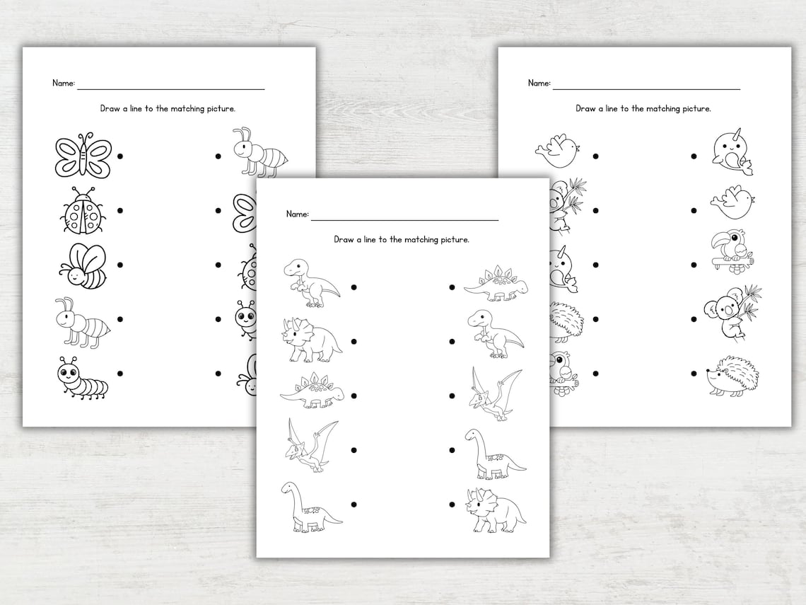35 Toddler Matching Activity Worksheets for Preschool, Homeschool ...