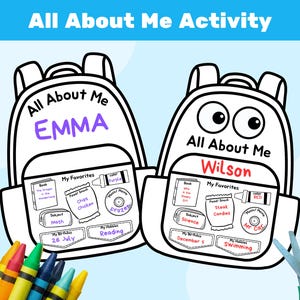 All About Me Backpack Activity: Back to School Printable (PDF Download)