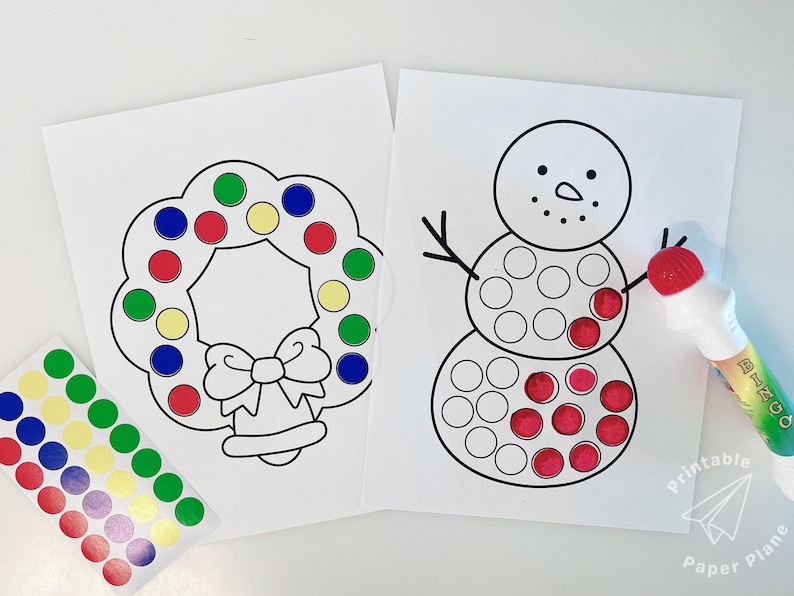 Christmas Dot Marker Coloring Pages Printable Do-a-dot Activity for ...