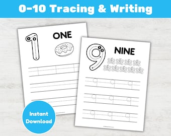 Number Tracing Worksheets 0-10: Preschool Math Writing Counting Practice (PDF Download)
