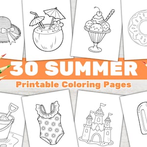 Einfache Sommer Malseiten für Kinder, Spaß Sommer Aktivität Buch, Einfache Bold Einfache Färbung, Vorschul Kleinkinder Färbung, Kinder Aktivität