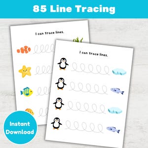 Hojas de trabajo imprimibles de trazado de líneas para practicar la motricidad fina en preescolar (PDF)