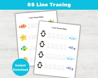Printable Line Tracing Worksheets Fine Motor Skills Practice for Preschool(PDF)