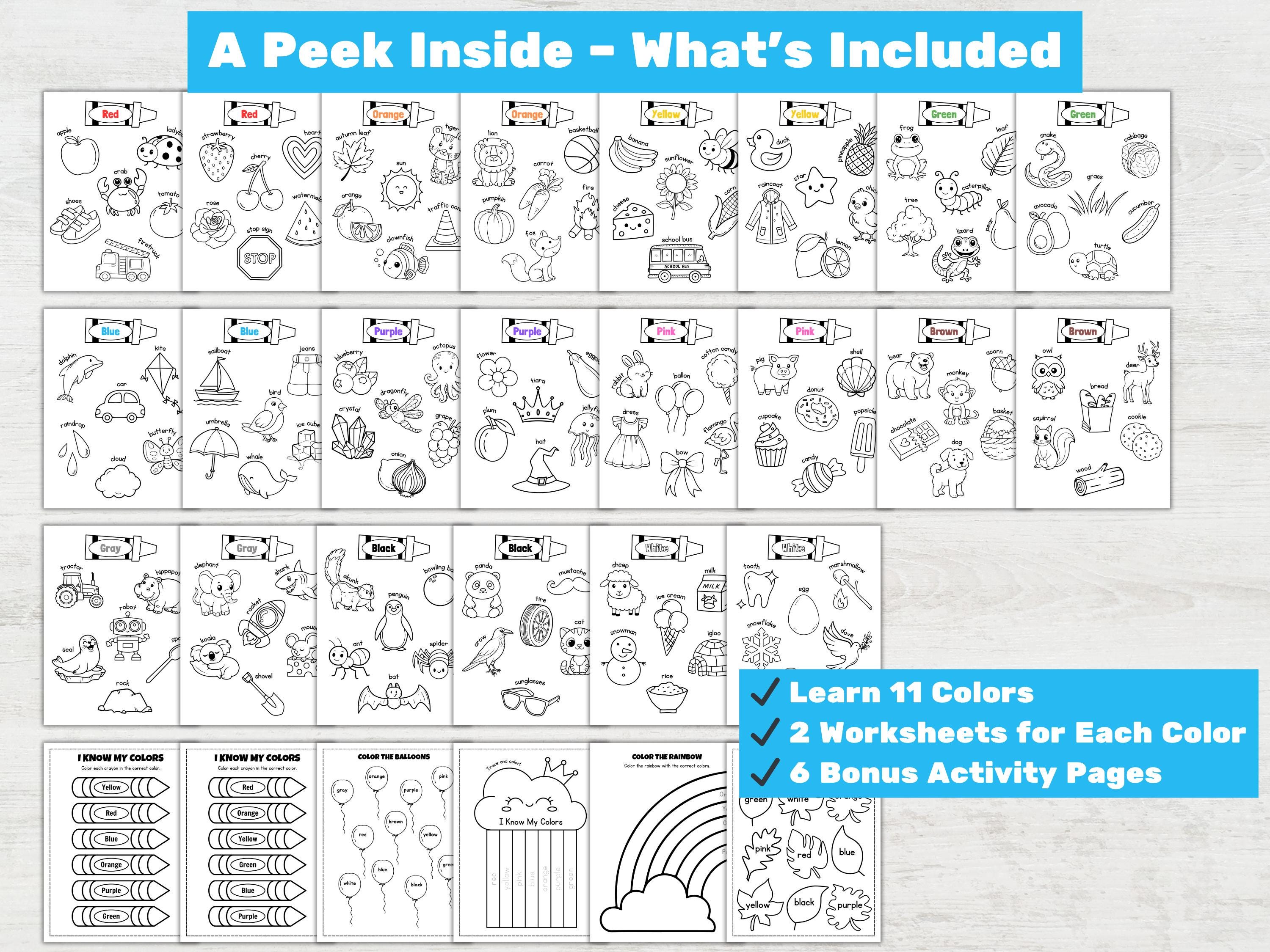 28 Color Learning Printable Worksheets for Early Learning Preschool ...