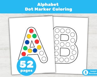 Letter Dot Marker Uppercase & Lowercase Alphabet Do-a-Dot Activity for Preschool Coloring Printable Busy Book (PDF)