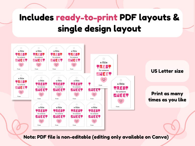 Editable Valentine Gift Tags, Printable Classroom Valentines Cards for ...
