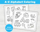 A-Z Alphabet Coloring Pages for Preschool Learning ABC Activity Printable (PDF)