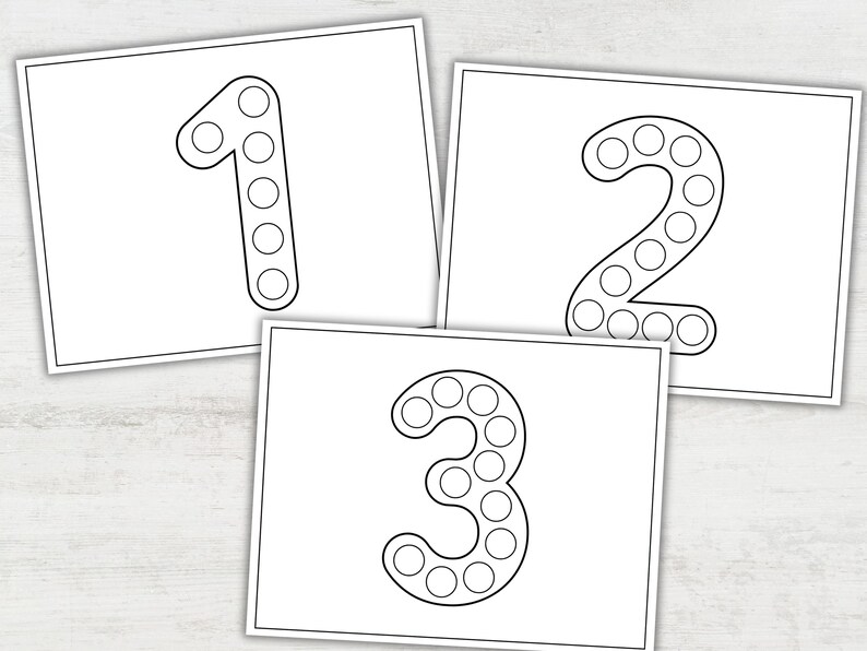 0-20 Numbers Dot Marker Coloring Pages, Dot Sticker Math Activity ...