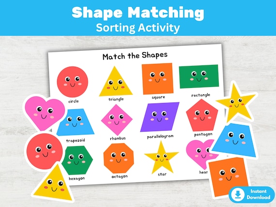 Shape Matching Busy Book: Preschool Shape Sorting Activity (PDF/PNG)