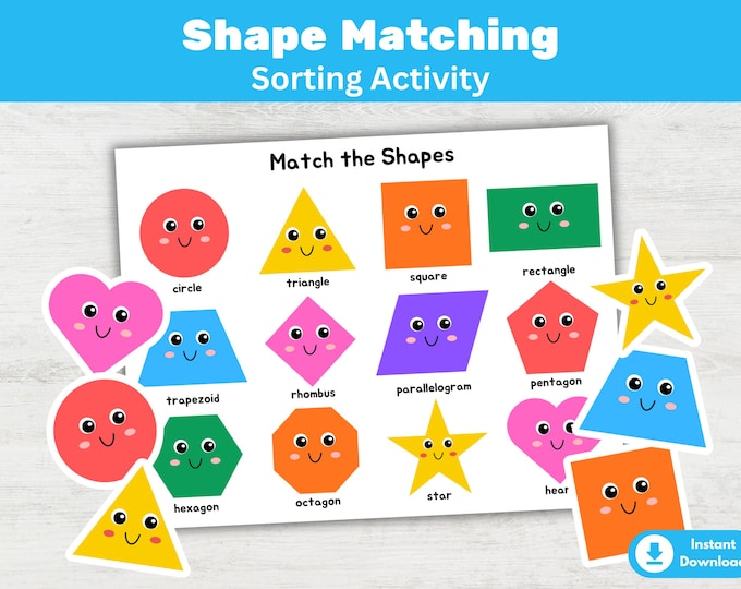 Shapes Pictures Sorting Activity Printable, Sort by Shape, Shapes ...